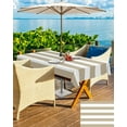 thumbnail image 4 of Outdoor Tablecloth with Umbrella Hole and Zipper Classical Stripe Rectangle Tablecloths 60x102 Waterproof Outside Table Cloths Khaki Patio Table Cloth Cover for Outdoor Tables Picnic Garden Party, 4 of 5