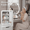 thumbnail image 2 of Advwin 22L Mini Fridge for Bedroom, Small Skincare Refrigerator Cooler for Drinks, Dorm, Office, White, 2 of 9