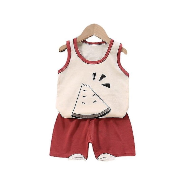 4T 75Fluorescent YellowSummer Cute Cartoon 2pcs Niños Bebé Niños Niñas Chaleco de dibujos animados Top Shorts Pantalones Conjunto Ropa Niños Pijamas Niñas Conjuntos de ropa esquí esquí Gafas de esquí