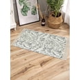 thumbnail image 3 of Flower Bird Bath Rug 2x3ft Woven Bathroom Entryway Runner Rug,Grey Elegant Floral Spring Plant Watercolor Washable Living Room Hallway Bedroom Kitchen Carpet with Tassels,Indoor Outdoor Doormat, 3 of 5