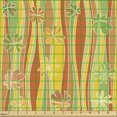 thumbnail image 2 of Ambesonne Floral Fabric by the Yard Upholstery, Colorful Skew Vertical Waves, 1 Yard, Multicolor, 2 of 5