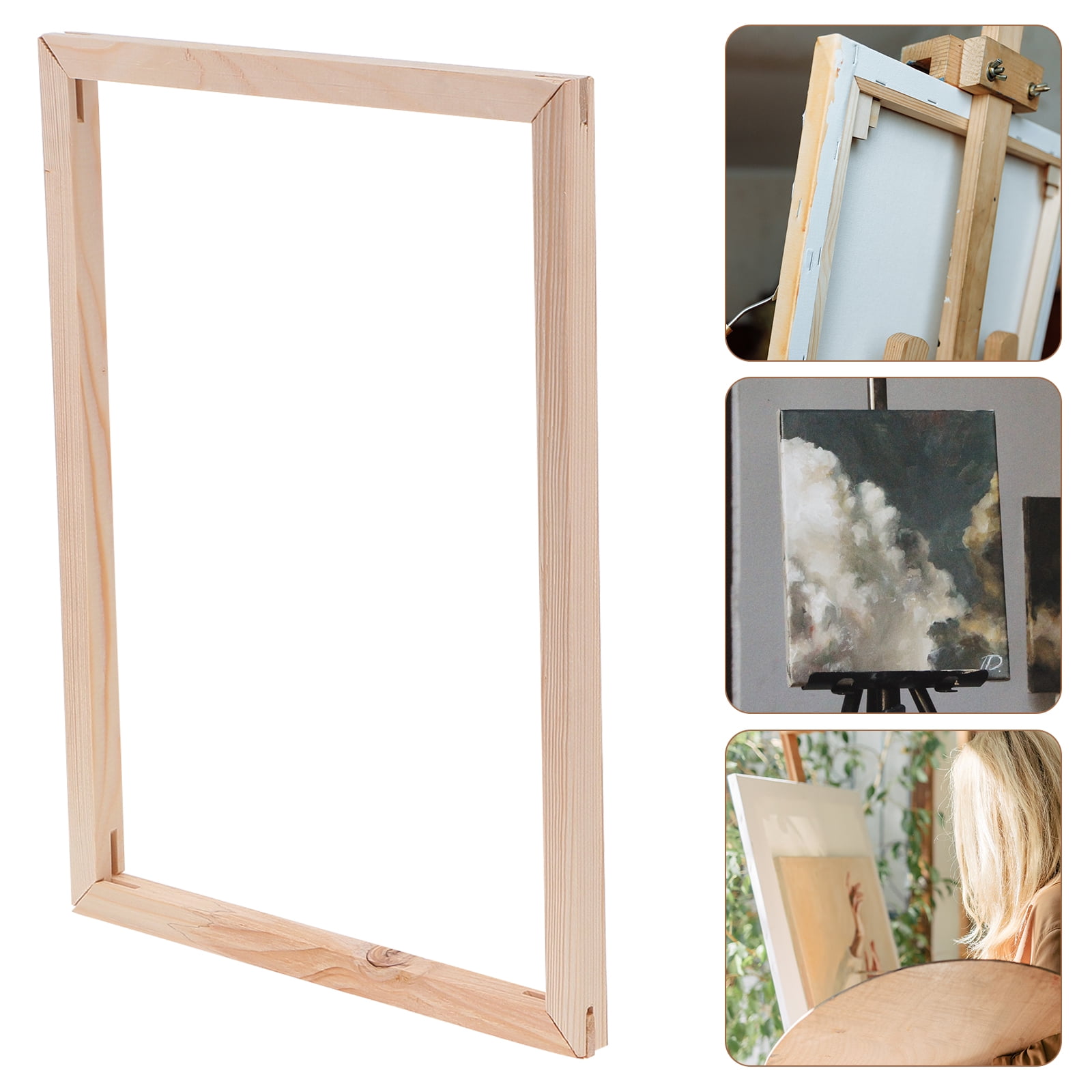 MAHITOI ™ Pack of 2 Gesso Wooden Frames Made of Cotton, Stretched, 45.7 x  61 cm, Double Primed, Smooth Surface and Reduces Absorbency, for Acrylic,  Oil Paints, Acid Free, Blank, White, 45.7