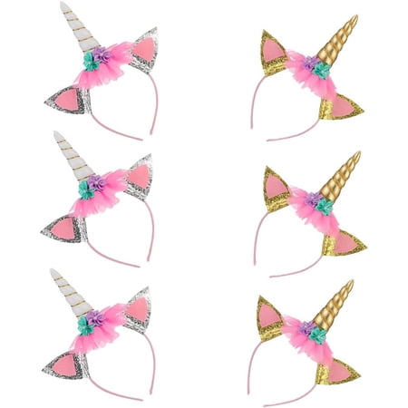 WeddHuis 6 Pièces Serre Tete Fille Serre-tête Enfant Arc-en-ciel Recouvert De Paillettes Bandeaux En Plastique Cheveux Accessoire Multicolore Pour