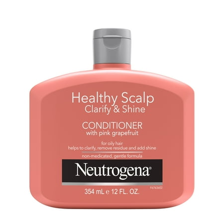 Neutrogena Conditioner for Oily Hair & Scalp with Pink Grapefruit, Healthy Scalp Clarify & Shine, Sulfate-Free Surfactants, Color-Safe, 12 oz
