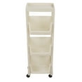 thumbnail image 1 of Movable Storage Rack Beige Large Capacity Bookshelf With Brake Pulley For Kitchen Bedroom, 1 of 8
