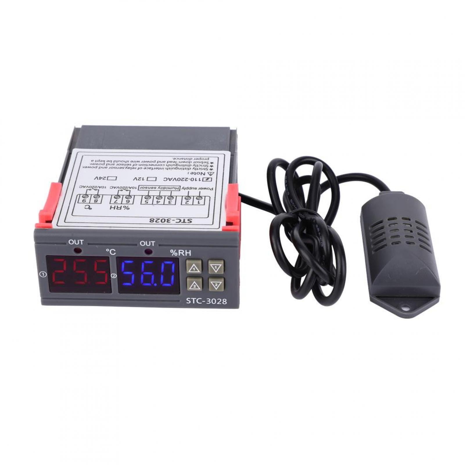 with Integrated Sensor Digital Display ABS Flame Retardant Plastic Shell 0.1 ° C for Refrigeration Heating Devices Temperature Control 12V Thermostat with Integrated Sensor Digital Display ABS Flame Retardant Plastic Shell 0.1 ° C for Refrigeration Heating Devices Temperature Control 12V Thermostat