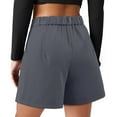 thumbnail image 4 of JIKNTTR High Waisted Shorts Women Dressy Shorts Casual High Waist Wide Leg Shorts Side Pockets Women's Hiking Cargo Shorts, 4 of 9