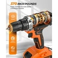 thumbnail image 3 of ZEN Drill, 21V Cordless Drill with Dual 2.0Ah Power Pack and Charger, Electric Power Drills Set, 3/8 Inch Chuck, 25+1 Torque, 2 Speed 29 Accessories Tool for DIY, Gifts, 3 of 14