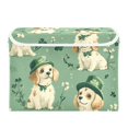 thumbnail image 2 of Cute Dogs Wear Hats Storage Basket for Shelves Foldable Container Organizer for Organizing Toys Clothes Books with Handles, 2 of 7
