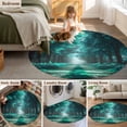 thumbnail image 5 of Round Rugs 4Ft, Aque Trees Round Area Rug Washable Indoor Throw Carpet, Forest Art Decor Spring Summer Nature Leaf Soft Non Slip Circle Rug for Kitchen Nursery Room Home Decor Aesthetic, 5 of 8