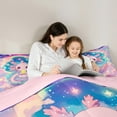 thumbnail image 5 of Manfei Cartoon Animal Axolotl Queen Comforter Set,Galaxy Starry Sky Bedding Sets,Kawaii Pink Salamander Bedding Comforter Set,For Teens,Microfiber Bedroom Decor Reversible,3pcs, 5 of 8