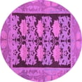 thumbnail image 1 of Ahgly Company Indoor Round Abstract Purple Modern Area Rugs, 3' Round, 1 of 4