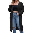 thumbnail image 2 of Gamivast Long Cardigan Sweaters for Women Plus Size Open Front Chunky Knit Lightweight Duster Outerwear Casual Fall Winter Tops Loose Fit Ribbed Cuffs Cozy Sweaters, 2 of 6