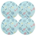 thumbnail image 2 of Ryvnso Tennis Racket Round Plate Mats Dining Table Placemat Set of 6 for Holiday Decoration, 2 of 7