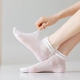 thumbnail image 2 of YooGuoGuo Womens Socks, Ruffle Low Cut Casual Socks Knit Cotton Breathable Mesh Cute Lace Ankle Socks for Girls, 2 of 7