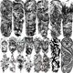 thumbnail image 1 of VANTATY 20 Hojas Extra Grandes Tatuajes Temporales De Brazo Completo Para Hombres Adultos Tigre Serpiente Leopardo Rey León Tatuajes Temporales Manga Para Mujeres Temp Impermeable Tatuaje Falso Pegati, 1 of 5