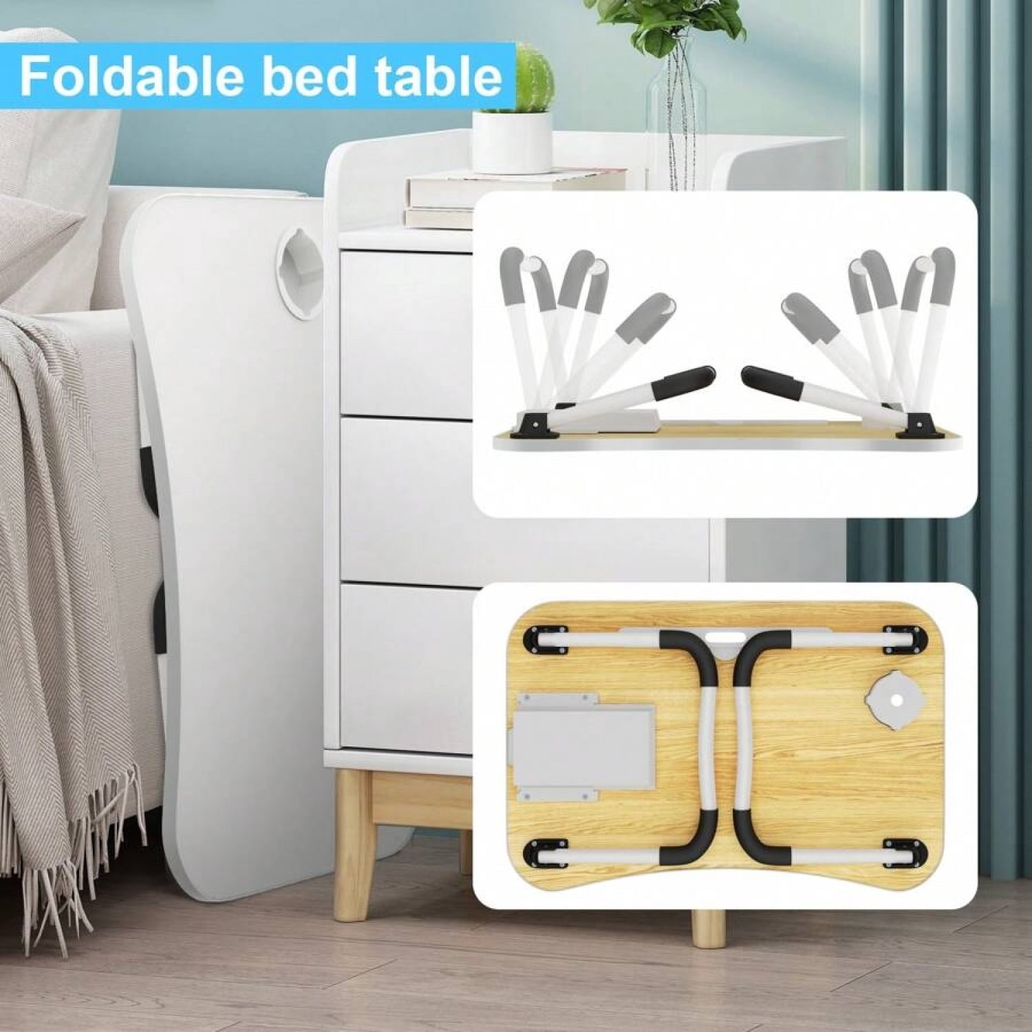 NTGFU Laptop Bed Desk Table Tray Stand with Cup Holder Drawer for Bed Sofa Couch Study Reading Writing On Low Sitting Floor Large Portable Foldable Lap Trays Eating and Laptops