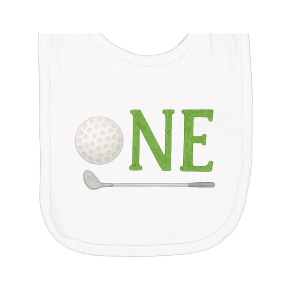 Inktastic Golf Themed First Birthday One Newborn Bib