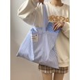 thumbnail image 1 of Bolso de mano para mujer, novedad de primavera y verano de 2024, bolso de hombro de gran capacidad, bolso con letras a rayas, bolsos universitarios, bolsos de compras para mujer, 1 of 5