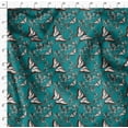 thumbnail image 4 of Soimoi Tissu Crêpe polyester Vert Imprimé Fleurs & Butterfly au Mètre 52 Pouces de Large, 4 of 5