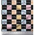 thumbnail image 1 of Soimoi Black Poly Georgette Fabric Text & Cat Animal Print Sewing Fabric Yard 42 Inch Wide, 1 of 5