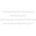 thumbnail image 1 of Silver 41" x 17" Silver 41" x 17" "For I know the plans i have for you," declares the Lord..... Vinyl Wall Art Home Decor Decal Sticker, 1 of 1