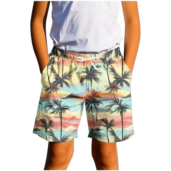 Hyxlng Boys Swim Trunks Toddler Swim Shorts Little Boys Girls Graphic Print Bathing Suit Swimsuit Swimwear