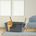 thumbnail image 6 of Xyskin Grey Plastic Open Top Cat Litter Box, Anti-Splashing Kitty Litter Box with Scoop, High Sides Cat Litter Pan, 4 Packs, 6 of 7