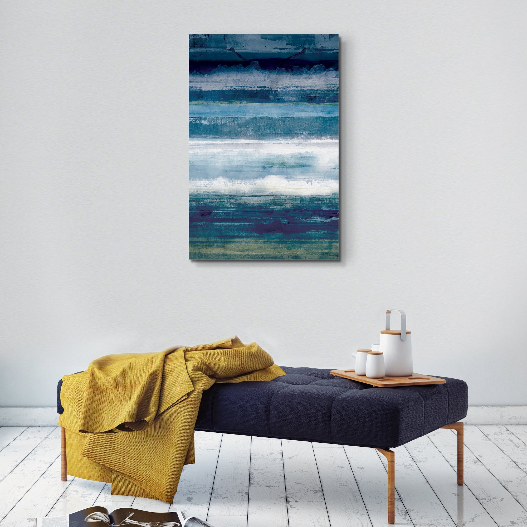 Indigo Stridation Abstract by Willowbrook Art Print