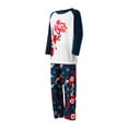 thumbnail image 4 of Family Matching Christmas Pajamas Sets Long Sleeve Patchwork Tops + Elk Print Pants Long Sleeve Jumpsuit, 4 of 10