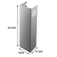 thumbnail image 3 of 31.5 inch Stainless Steel Chimney Extension for Tieasy Wall Mount Range Hood 1775, 2475, 1075, 3 of 4