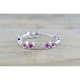thumbnail image 6 of HeartsAndYou 1ct Natural Ruby & Diamond Wedding Band Hexagon Stackable 14k SOLID White Gold, 6 of 9