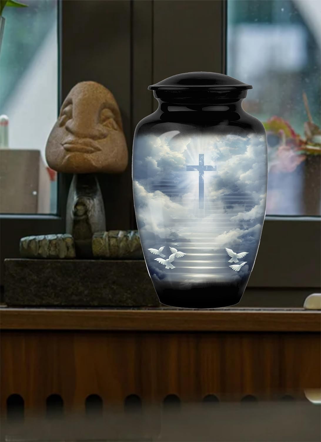 Heavenly Cross Urns,Holy Cross Heaven urn, for Cremation Ashes Large UrnUrns for Adult Cremation Ashes & Urns for Human Ashes for Home or Burial Cremation Urns
