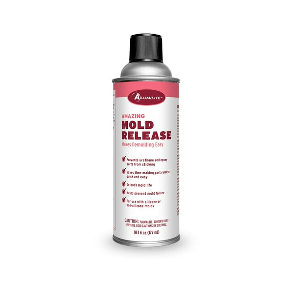 Alumilite Amazing Mold Release Clear Spray for Use with Silicone and Non-Silicone Molds - 6 oz Can