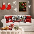 thumbnail image 3 of Merry Christmas Snowman Throw Pillow Covers 18x18 Inch Set of 4 Black and White Buffalo Plaid Let It Snow Christmas Ball Tree Truck Winter Holiday Cushion Case Decoration for Sofa Couch, 3 of 6