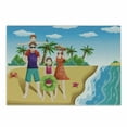 thumbnail image 1 of Travel Cutting Board, Pattern of a Happy Family Chilling and Smiling Happily on the Beach by the Sea, Decorative Tempered Glass Cutting and Serving Board, in 3 Sizes, by Ambesonne, 1 of 2