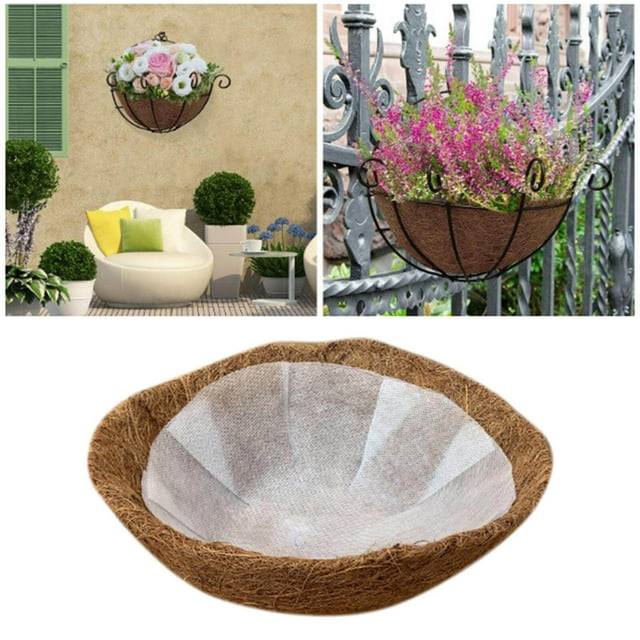 ziyahi Hanging Basket Non-woven Coco Liner Planter Inserts Planting Flowers 25cm