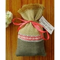 thumbnail image 3 of 20 Drawstring Pouches With Custom Tag Wedding Thank You Bag Small Burlap Favor Bags Rustic Party Favor Sack 4"x6.5" inches, 3 of 5