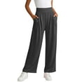 thumbnail image 2 of hotojiny Wide Leg Pants Woman Pull on Stretchy Work Dress Pants Loose Pleated High Waisted Business Casual Trousers Slacks S-3XL, 2 of 5
