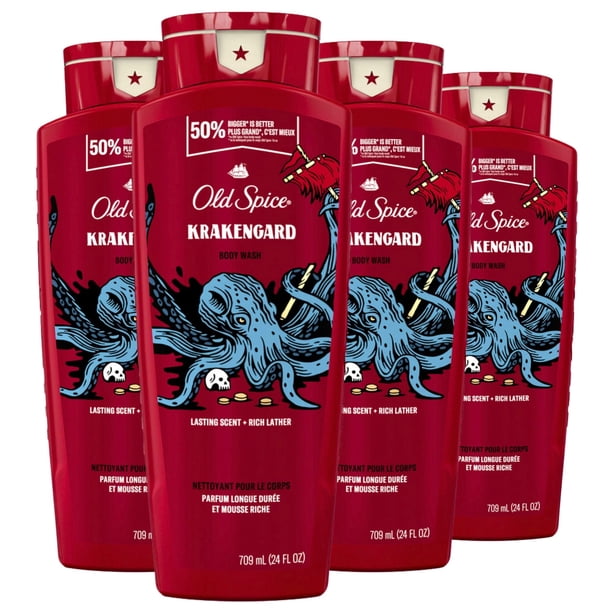 Gel de baño Old Spice Krakengard para hombre 710 ml (paquete de 4)