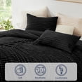 thumbnail image 4 of Juego de edredón EXQ Home Fluffy Queen Size, piel sintética negra, 4 of 9