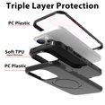 thumbnail image 2 of ELEHOLD for iPhone 15 Hybrid Rugged Case,Ultra Slim Thin Lightweight Shockproof Cover with Foldable Ring Holder Kickstand Case for iPhone 15  6.1 Inch - Black, 2 of 6