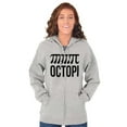 thumbnail image 4 of Octopi Day Math Geek Nerd Octopus Unisex Fleece Graphic Zip Up Hoodie Brisco Brands 4X, 4 of 5