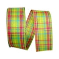 thumbnail image 1 of Reliant Ribbon 92577W-204-40K Breezeway Plaid Value Wired Edge Ribbon - Lime - 2.5 in. x 50 yards, 1 of 3