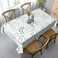 thumbnail image 4 of Spring Grey Teal Leaf Tablecloth 60 x 84 Inch Rectangle, Summer Watercolor Leaves Table Cloth Waterproof Fabric Farmhouse Rustic Decorations for Home Kitchen Dining, 4 of 5