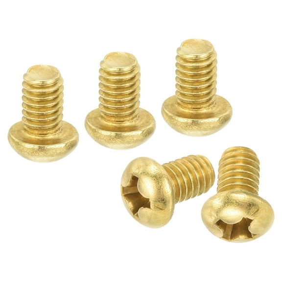 20Pcs Brass Machine Screws, M4x6mm Phillips Pan Head Fastener Machinery Bolts