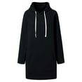 thumbnail image 4 of Hoodie for Women Oversized Womens Sweatshirt Casual Cropped Zip Up Long Sleeve Solid Color Pocket Dress For Loose Fit With Hood Fall Winter Fashion, 4 of 5