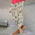 thumbnail image 4 of HOMBOM Womens Leggings Multicolor High Waist Trousers Long Casual Slim-Leg Floral Leggings, 4 of 6
