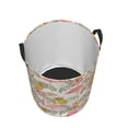 thumbnail image 3 of Fotbe Tropical Pink Flamingo Pineapple Laundry Basket with Handles, Waterproof Large Laundry Hamper, Wash Bag for Corner Dorm, Rolling Laundry Basket with Handles-Medium, 3 of 8