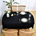 thumbnail image 3 of Small Oval Tablecloth 54 x 72 Inch Washable Fabric Table Cloth Solid Black Table Cover for Dining Wedding Party Banquet Tabletop Decoration, 3 of 6